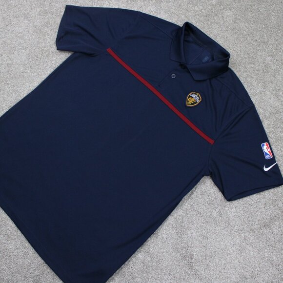 Nike Cleveland Cavaliers Polo Shirt Mens Medium Blue Dri-Fit NBA S/S Pullover - Picture 4 of 14
